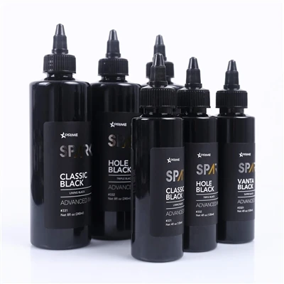 Črnilo za tetoviranje SPARK Black Series: profesionalni 3-barvni komplet za n...