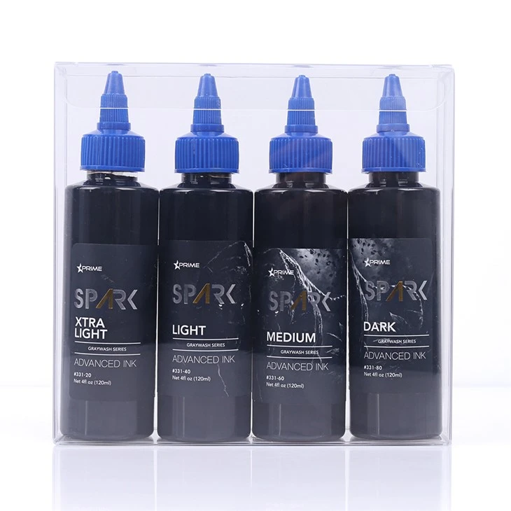 Spark najnovejši 4oz*4 sivi pralni set vodoodporni začasni črnilo za tetovažo