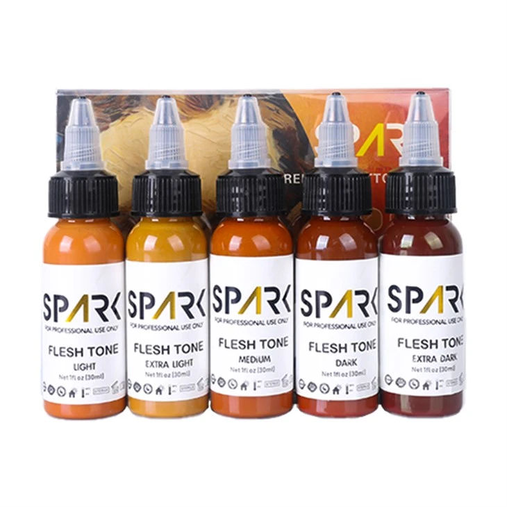 Spark Tattoo Ink Skin Tone komplet 1 oz 5 kosov za mešanje kozmetičnih izdelkov za lepoto in osebno nego