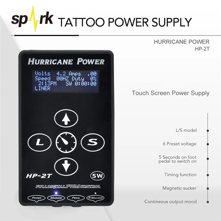 Električni napajalnik Tattoo Digital Hurricane Tattoo Napajalniki