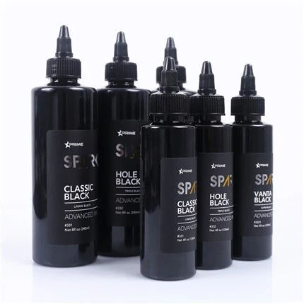 Komplet s črnilom za tetoviranje s črnilom za tetoviranje Triple Black 8OZ Hole Series Spark